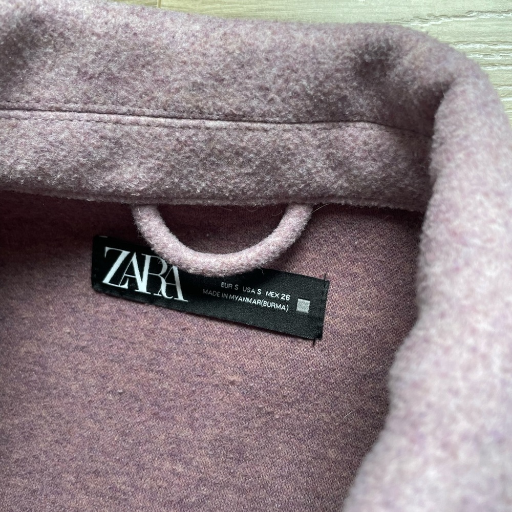 Zara Women’s Purple Lilac Mauve Shacket With Pockets And Belt Sz S - Picture 7 of 11